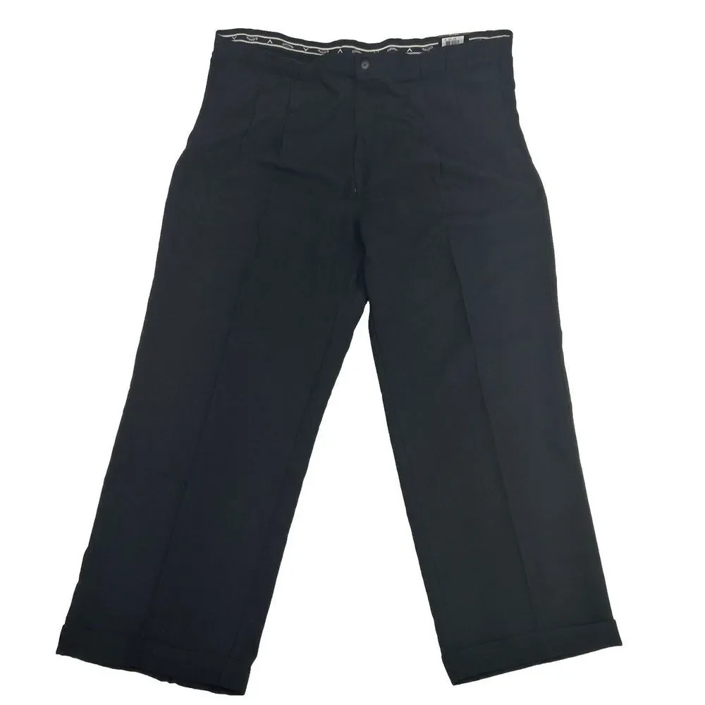 Callaway Golf Sport Pants Men 42X30 Black Pleated Cuffed Comfort Performance NEW